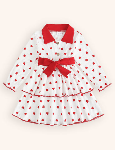 Valentine's Day Heart Print Dress