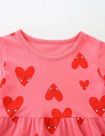 Valentine's Day Heart Print Pocket Dress