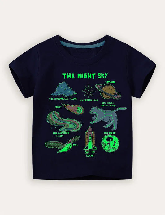 T-shirt educativa a maniche corte Glow In The Dark