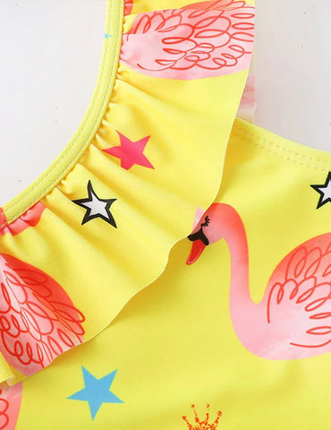 Flamingo Print One-piece Swimsuit