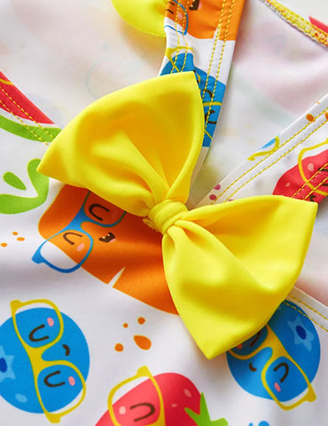 Cartoon Fruit Print One-piece Swimsuit