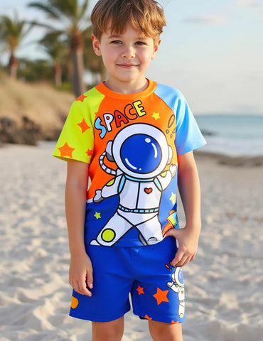 Astronaut Printed Swimsuit Set