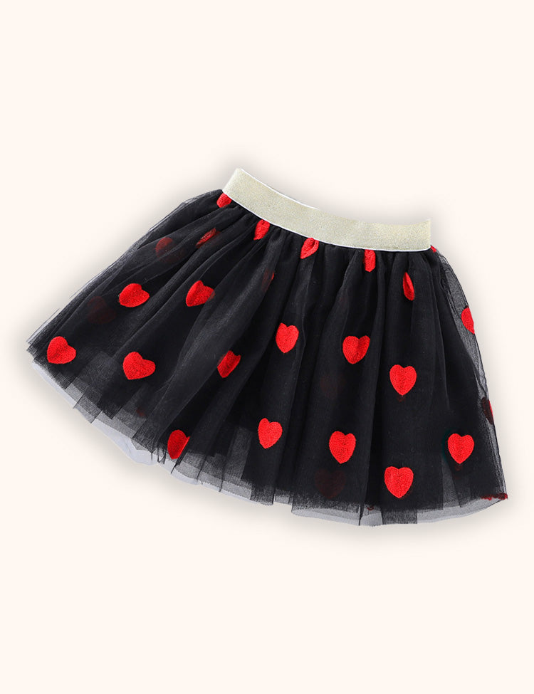 Valentine's Day Tulle Embroidered Skirt