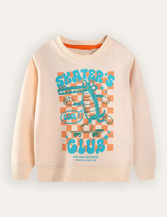 Dinosaur Foam Print Sweatshirt