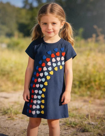 Valentine's Day Heart Embroidered Dress