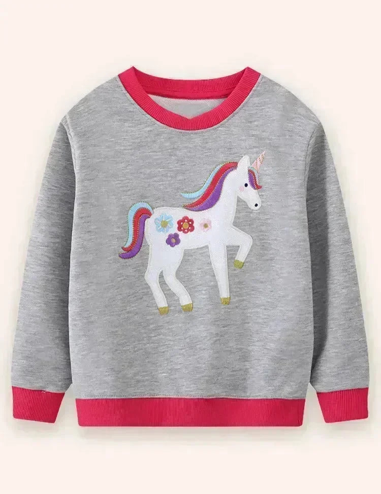 Sweatshirt Mit Einhorn-Applikation