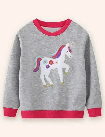Sweatshirt Mit Einhorn-Applikation