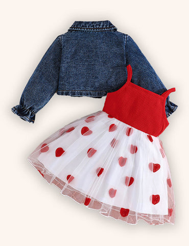 Valentine's Day Love Denim Jacket + Love Dress