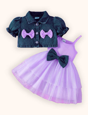 Valentine's Day Denim Jacket Dress Set