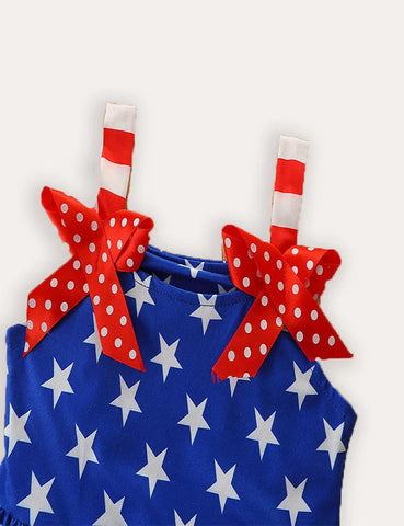Independence Day Striped Star Suspender Dress