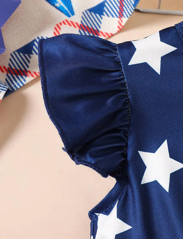 Independence Day Star Striped Bow Sleeveless Dress