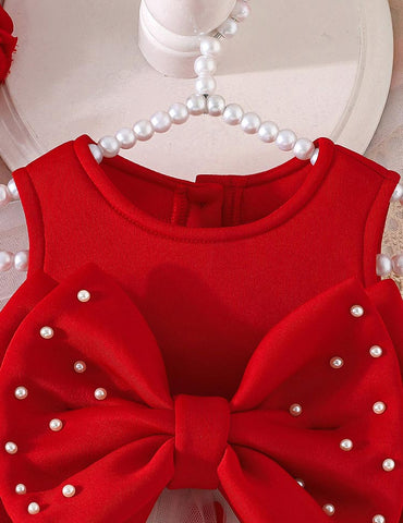 Valentine's Day Bow Heart Tulle Dress
