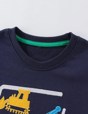Construction Cars Applique Sweatshirt