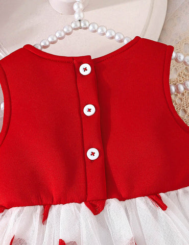 Valentine's Day Bow Heart Tulle Dress
