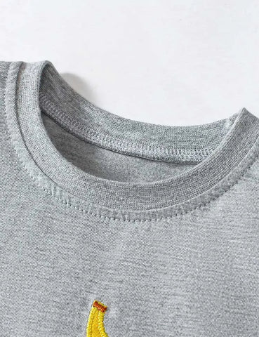 Set di maglietta corta con applicazione di orango e pantaloncini stampati