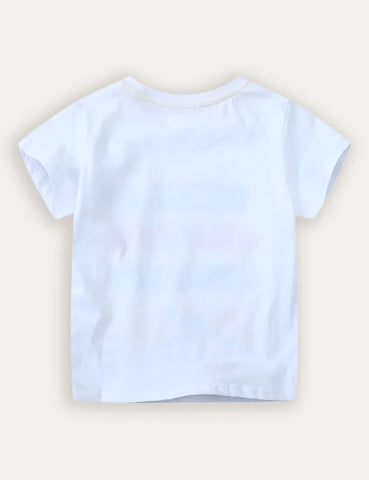 T-shirt a maniche corte con stampa aeroplano