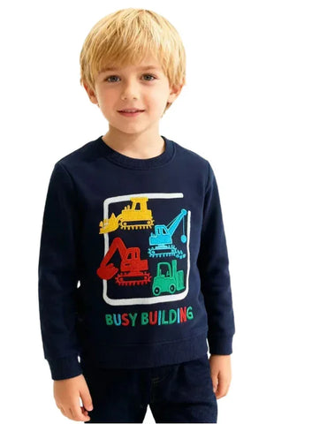 Construction Cars Applique Sweatshirt