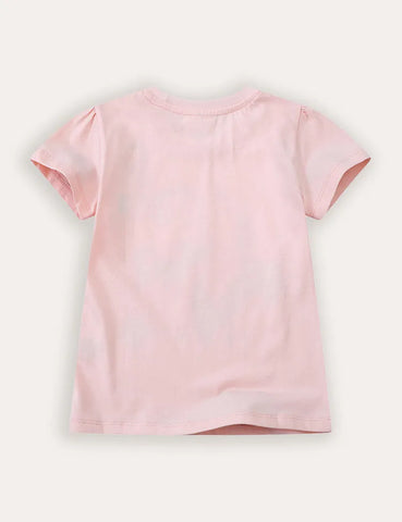 T-shirt a maniche corte con stampa di unicorni carini