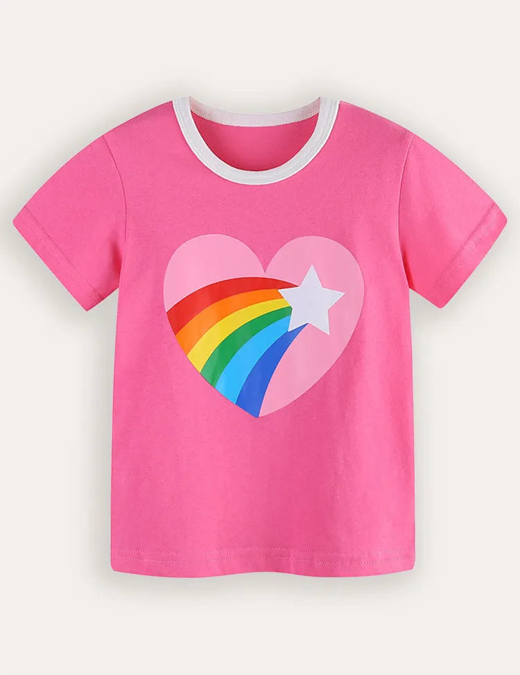 Love Rainbow Printed Short Sleeve T-Shirt
