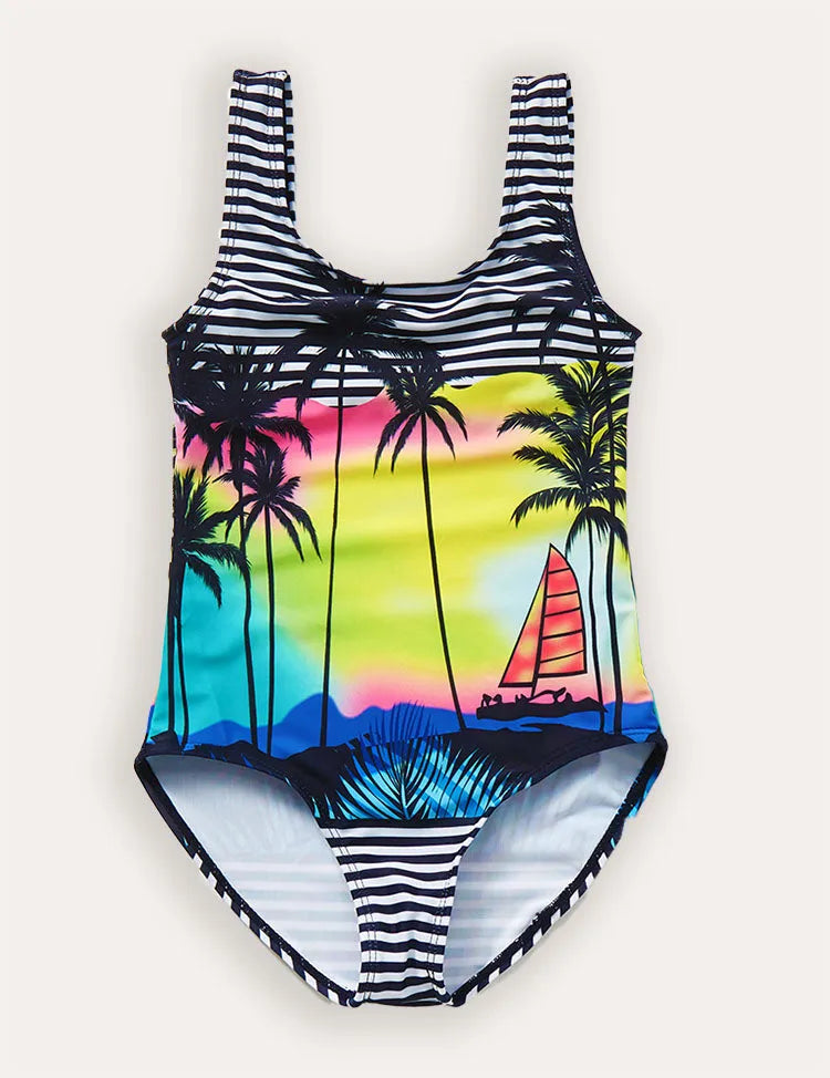 Coconut Print One-piece Swimsuit