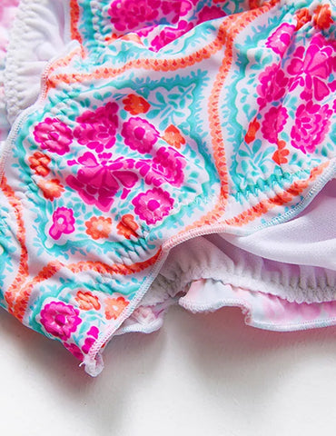 Floral Print Split Swimsuit