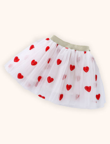 Valentine's Day Tulle Embroidered Skirt