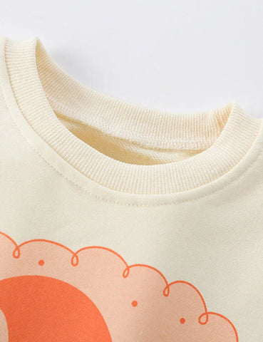 Santa Print Long-sleeved Sweatshirt