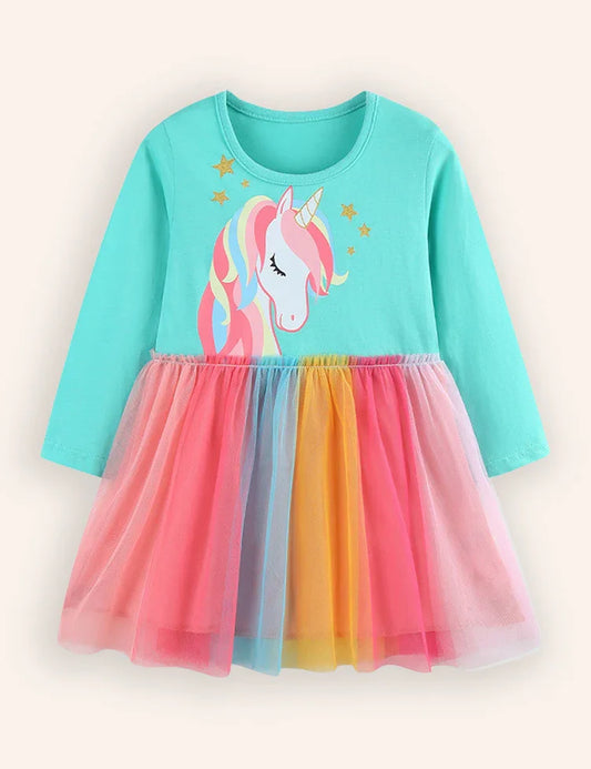 Unicorn Print Tulle Dress