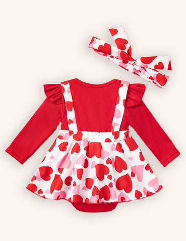 Valentine's Day Love Long Sleeve Overall Set