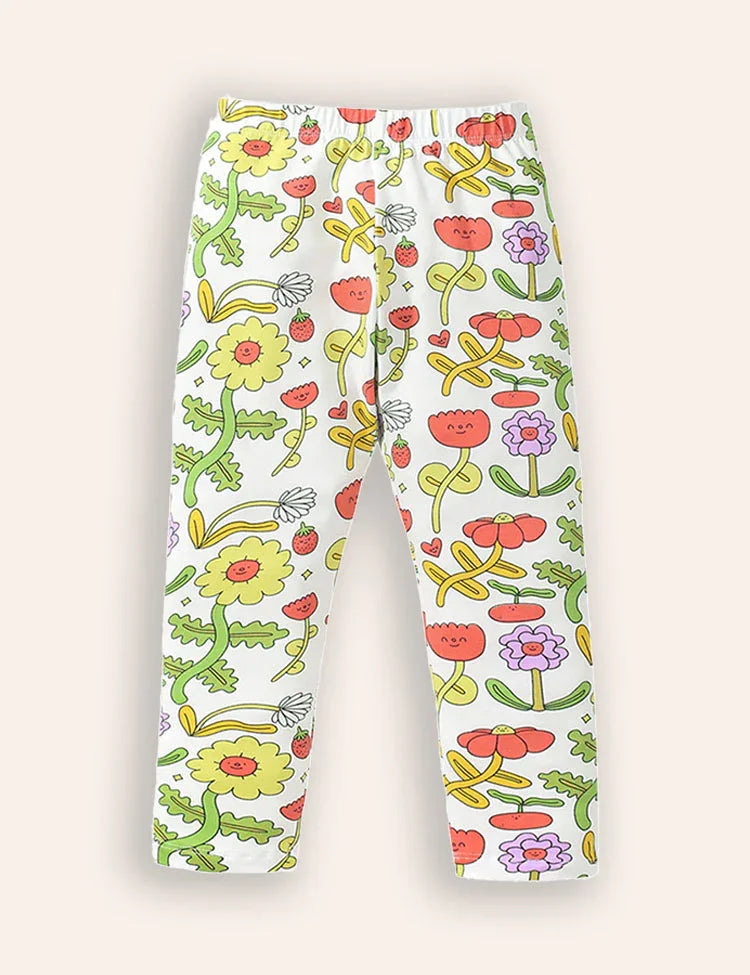 Flower Print Cotton Leggings