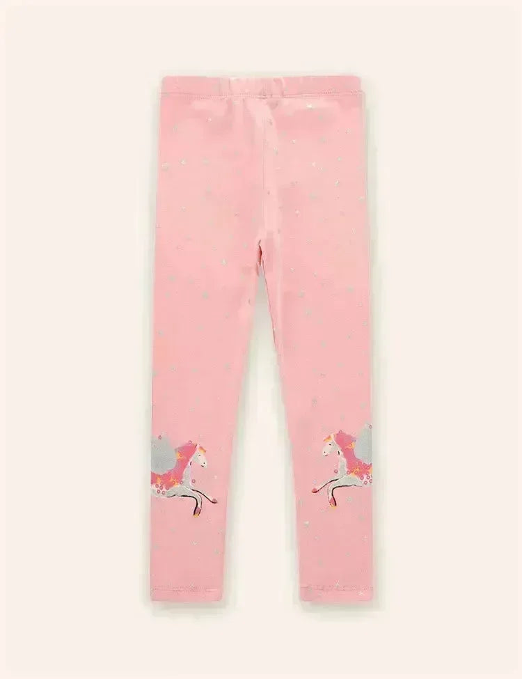 Niedliche Leggings Mit Einhorn-Print