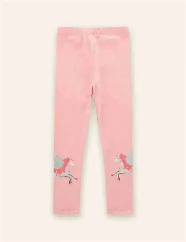 Niedliche Leggings Mit Einhorn-Print
