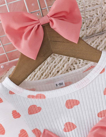 Valentine's Day Love Printing Splicing Tulle Dress