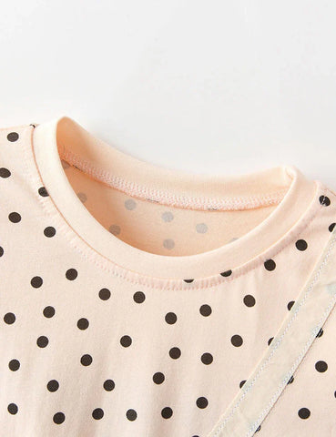 Cute Rainbow Applique Pocket Long Sleeve T-shirt