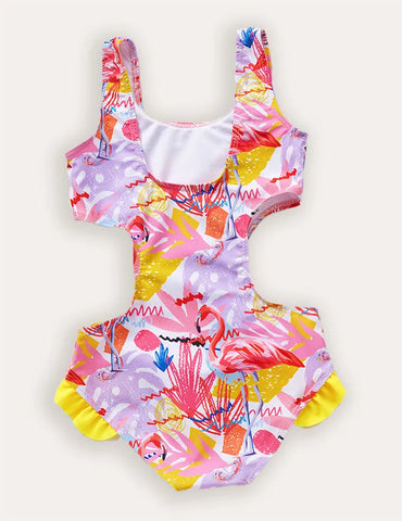 Flamingo Print One-piece Swimsuit