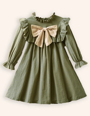 Long Sleeve Bow Princess Dress