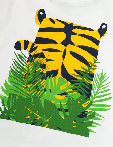 Set di maglietta e pantaloncini a maniche corte con stampa Tiger Jungle
