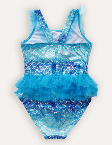 Mermaid One Piece Tulle Swimsuit