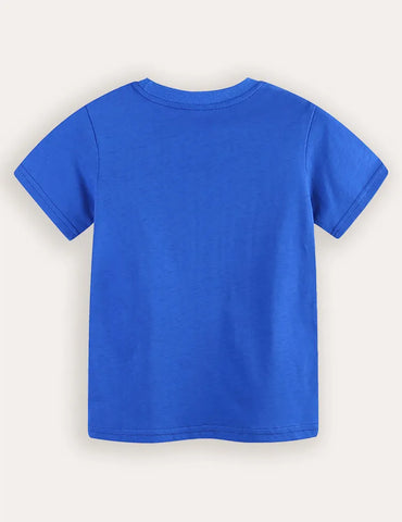 T-shirt a maniche corte stampata per auto da costruzione