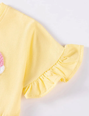 T-shirt a maniche corte con applicazione nuvola e set di leggings stampati
