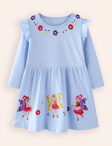 Fairy Embroidered Long-sleeved Dress