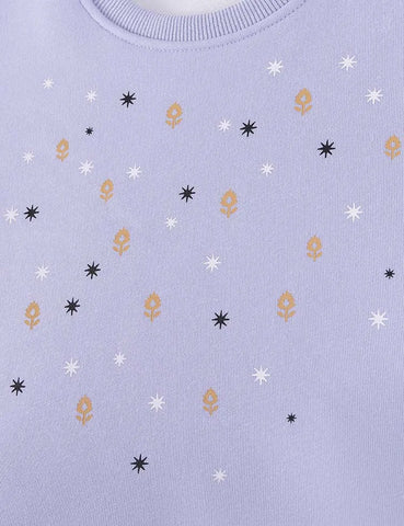 Fleece Star Print Long Sleeve Tulle Dress