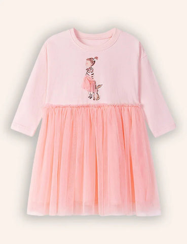 Cute Girl Long Sleeve Tulle Dress