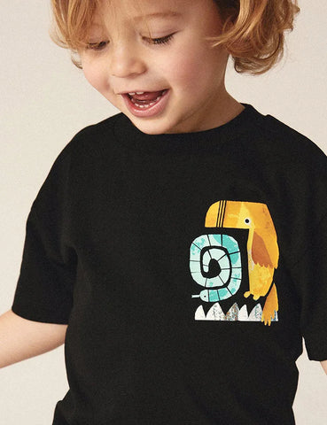 Kurzarm-T-Shirt- und Shorts-Set mit süßem Tierprint