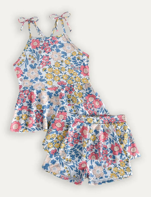 Flower Print Swimsuit Set