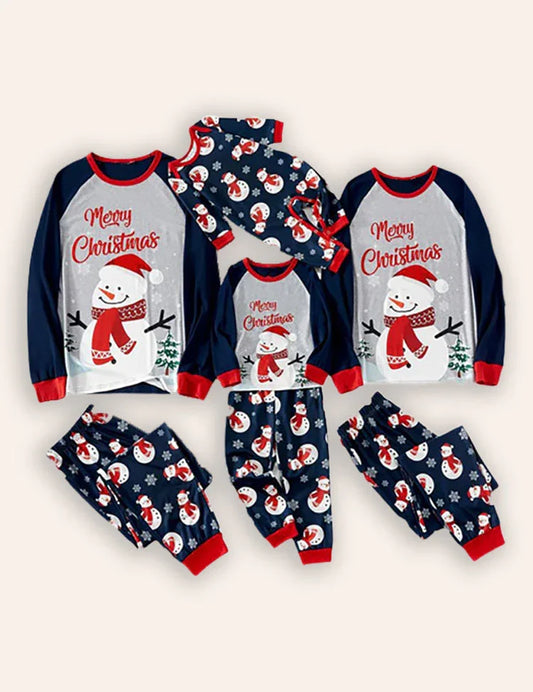 Christmas Snowman Print Family Matching Pajamas Sets