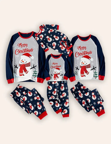 Christmas Snowman Print Family Matching Pajamas Sets