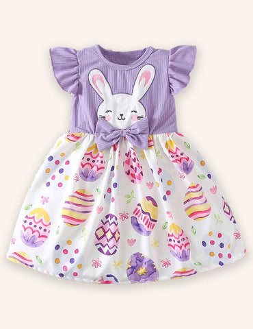Easter Egg Bunny Applique Dress