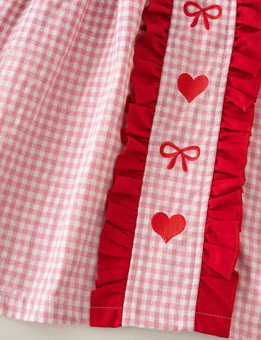Valentine's Day Embroidered Long Sleeve Princess Dress