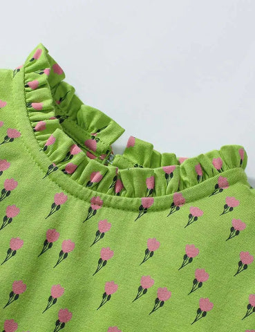 Bedrucktes Baumwollkleid Mit Blumenmuster